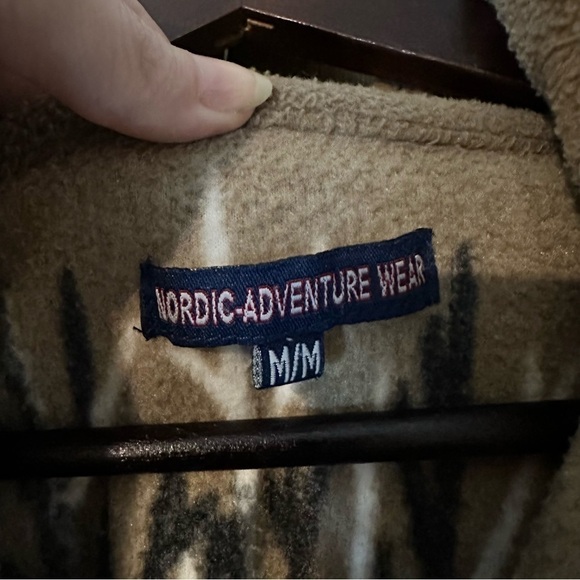 Vintage Women’s Black Wolves Tan Fleece Teddy Zip-Up Jacket Nature Size XL - Picture 11 of 13